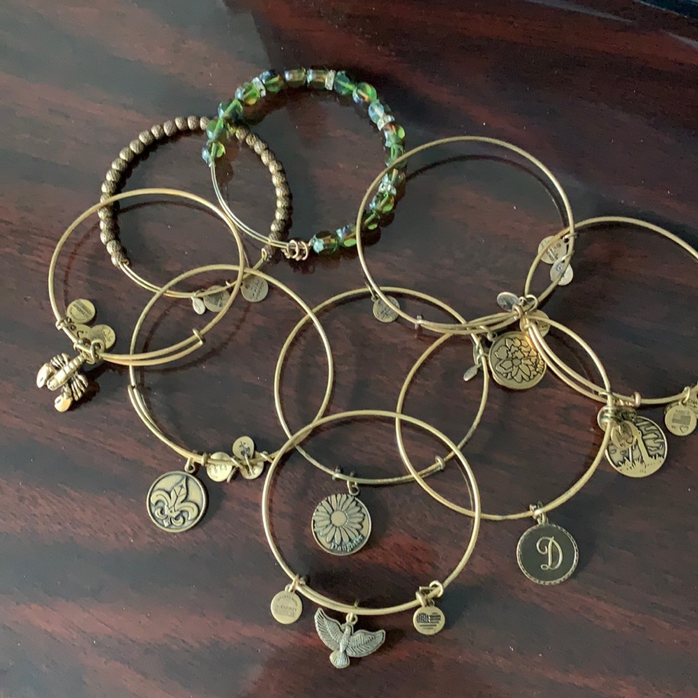 Alex and Ani Bundle of 9 bracelets